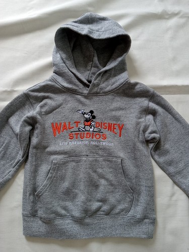 Walt Disney Mickey Mouse Hollywood Pullover Hoodie Boy Girl Size 5/6 Grey Cotton - Bild 2 von 6