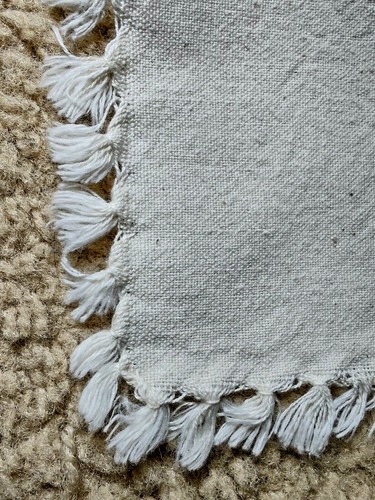 Set of 8 Napkins 14" Square Holiday "Joy" Holly & Berry Printed Design W/Fringe - Picture 5 of 5