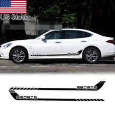 68" Black Side Body Skirt Racing Stripe Car SPORTS Hockey Vinyl Decal Stickers