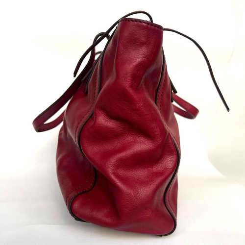 Fossil Sydney Burgandy Cow Hide Leather Purse Shoulder Tote Bag Large - Picture 3 of 24