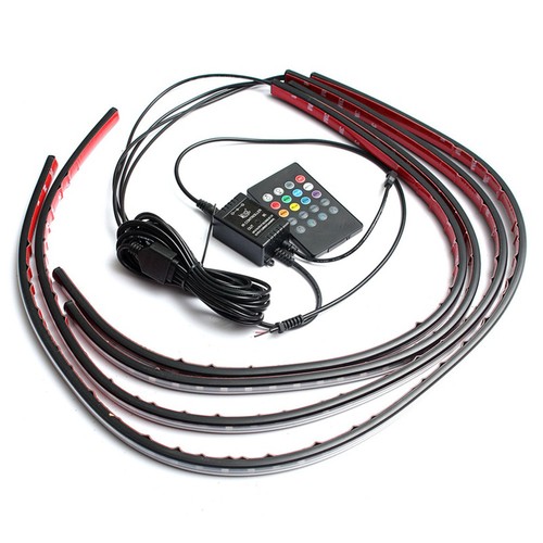 4pcs LED Undercar Underbody Kit RGB Neon Strip Under Car Body Glow Light Tube - Picture 2 of 10