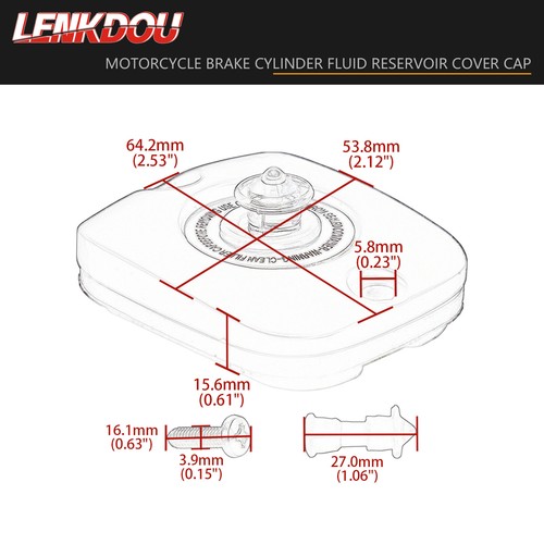 Chrome Front Brake Master Cylinder Cover For Harley Touring Softail Dyna 2005-17 - Picture 3 of 9