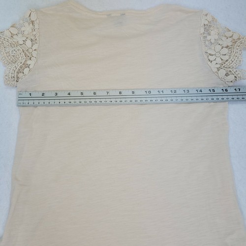 Ann Taylor Ivory Lace Scoop Neck Pullover Topper Womens Size XS Cotton Blend - Picture 7 of 8