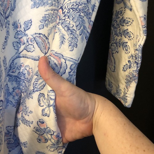 Miss Elaine Quilted Paisley Sz Small Print Snap Button 3/4 Sleeve Nightgown Robe - Picture 14 of 14