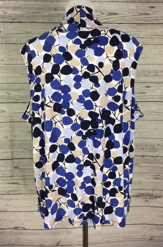 Top Nine West Mujer Multicolor Geo Cuello en V Sin Mangas Elástico Talla Grande 3X Nuevo con Etiquetas - Imagen 5 de 13