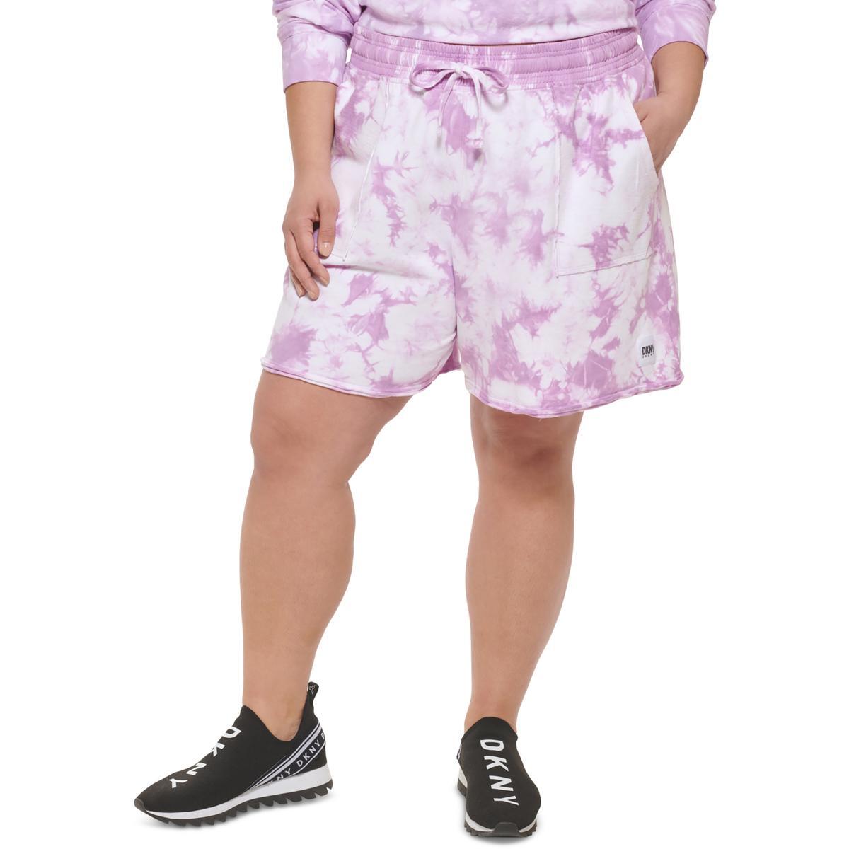 DKNY Sport Женские фиолетовые хлопковые шорты для тренировок Athletic Plus 2X BHFO 5255