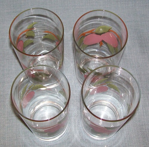Vintage Franciscan APPLE Glass Tumbler - Set 4 -  6 1/4" tall Flat Iced Tea EUVC - Picture 6 of 8