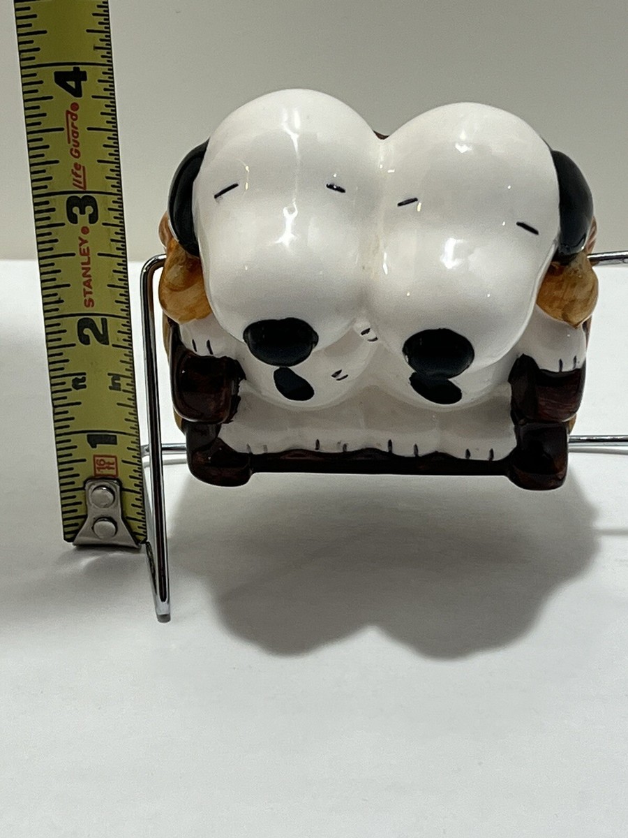 Rare! Snoopy Peanuts Ceramic Balancing Bank 3”x3” Shanghai