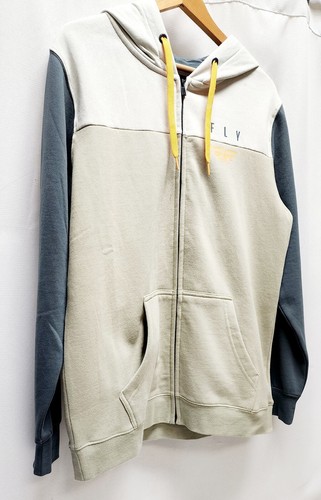 Felpa con cappuccio e zip Fly Racing orizzontale kaki grigio pietra taglia small - Foto 6 di 13
