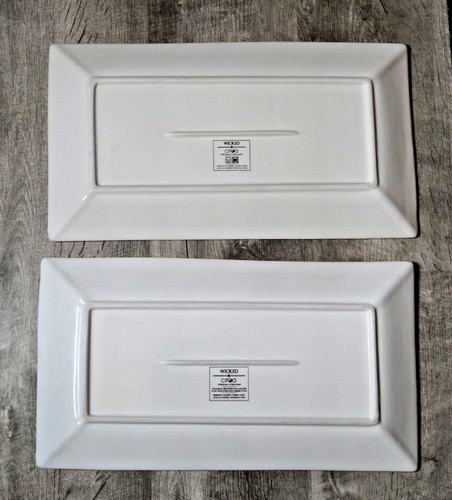 CIROA SKULL HALLOWEEN WICKED PORCELAIN BONE CHINA SERVING DISH PLATTER LOT OF 2 - Picture 5 of 9
