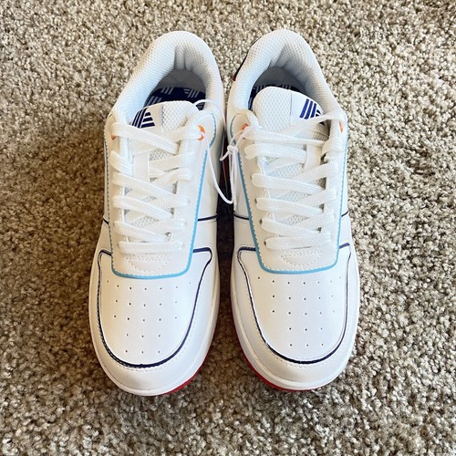 NEW IN BOX ALDI Logo Gear 2024 Women's Multicolor White Logo Sneakers Shoe Sz 7 - Picture 2 of 7