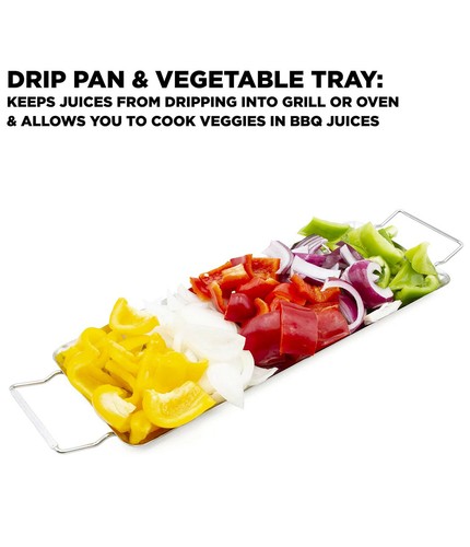 CM Chicken Leg Rack and Chicken Wings Grill Rack with 14 Slots, Tray & Brush - Bild 3 von 7