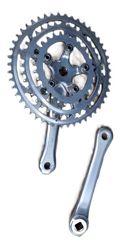 Crankset, Sugino AT 175mm , Shimano Biopace 48/38/28t, Square Taper, Forged - Picture 2 of 13