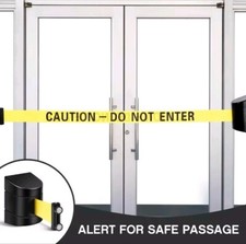 1 Pcs 16.4 ft Magnetic Retractable Wall Barrier, Wall Mount Crowd Control Wal...