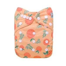 ALVABABY Baby Cloth Diapers One Size Adjustable Washable Reusable Persimmon