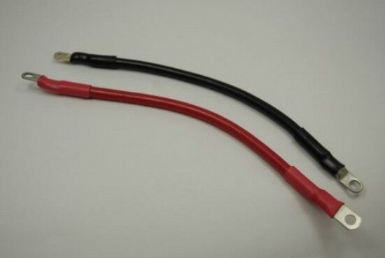 Battery Cables Set 2AWG 20 Inch Power Cord Battery Inverter Jumper Cables 20in With 3/8" Lugs Terminals (1 Positive & 1 Negtive) For Car Marine Solar ATV Lawn Mower RV Motorcycle