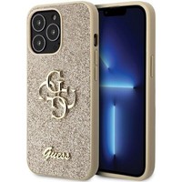 Guess HüLle FüR Iphone 13 Pro / 13 Gold Hardcase Glitter Script Big 4G