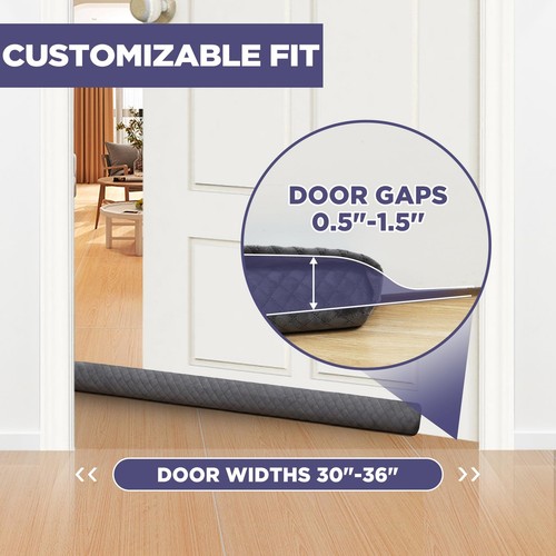 Premium Velvet Under Door Draft Stopper, 30'' to 36'' Adjustable Gap Filler, ... - Bild 4 von 9