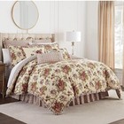 Waverly Norfolk Modern Farmhouse Tea Stain Floral King Comforter Set 4Pc
