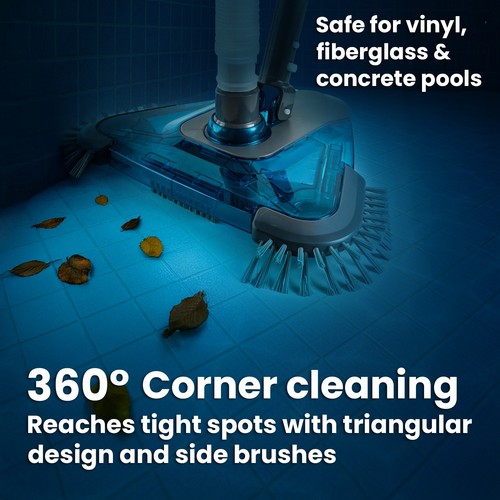 XtremepowerUS Pool Vacuum Head with Side Brushes Triangle Head Swivel Connection - Picture 2 of 6