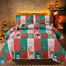 Christmas Bedding Set King Size Christmas Quilt Bedspread Holiday Xmas Bedding P