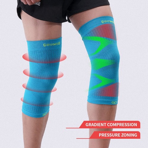 2x Knee Sleeves Copper Silver Compression Brace Support Sport Joint Injury Gel - Bild 6 von 16