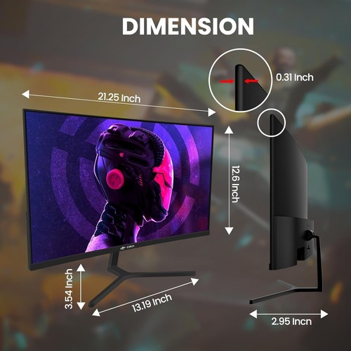 CRUA 24 Zoll Curved Gaming-Monitor 180 Hz - PC Monitor Computer - 第 6/7 張圖片