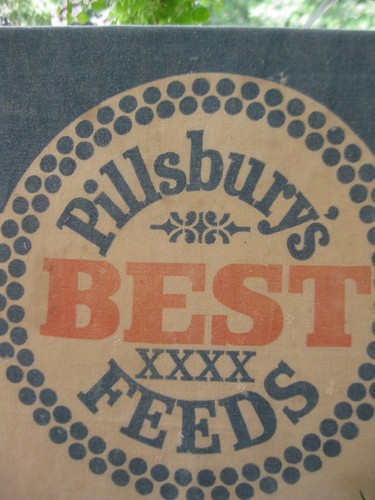 Antique Pillsbury Chicken Feed Sack Mounted on Stretched Canvas Frame - Picture 3 of 7