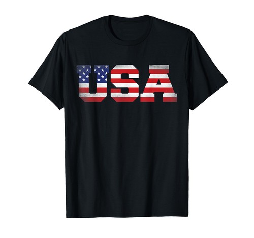 Fourth of July 4th July US America Flag Kids Men Patriotic T-Shirt