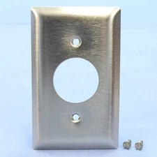 P&S NON-MAGNETIC Type 302 Stainless Steel 1-Gang 1.406" Receptacle Wallplate SS7