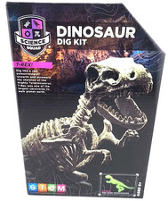 Dinosaur Dig Kit STEM Excavation Set Brush, Hammer, Sand Block T Rex Fossil