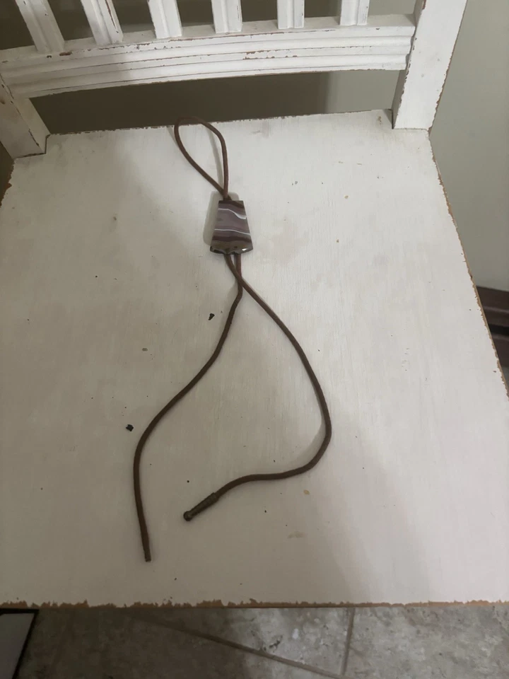 Lote de corbatas vintage Western Bolo piedra natural ágata árbol conjunto de joyas para hombre mujer Foto 2 de 4