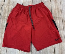Mens Nike Swim Trunks Mesh Lined Board Shorts Swimwear Red/Black Size Medium
