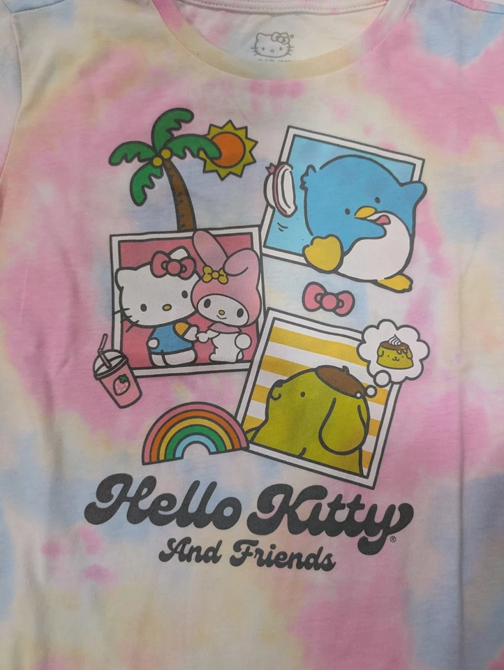 Camiseta Hello Kitty & Friends para Meninas 6/6x Tie Dye Manga Curta - Imagem 2 de 4