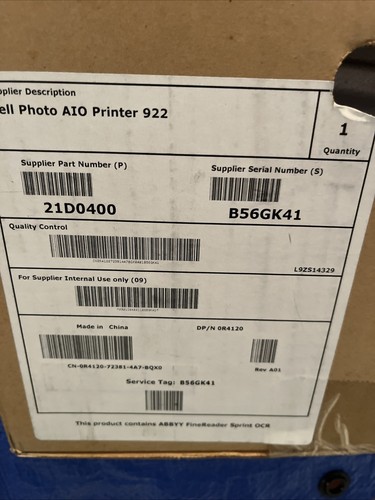 NEW OPEN BOX DELL Photo 922 Inkjet All-In-One AIO Copy Scan Fax Print - Picture 1 of 4