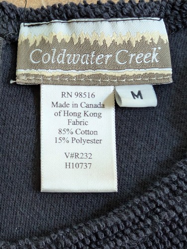 Coldwater Creek Navy French Terry SS Maxi Dress Embroidered Medium Cottage - Picture 5 of 6