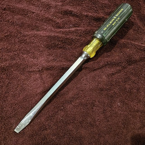 Klein 600-8 Slotted Screwdriver: 3/8" Width, 13-5/16" OAL, 8" Blade Length - Picture 1 of 6