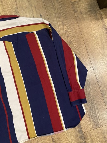 Vintage Wrangler Shirt Mens 2XL Striped Canvas Pearl Snap 90s Cowboy Western - Picture 7 of 7