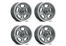 Set 4 15 Vision 148 Shift Satin Grey Machined Facelip 15x8 Wheels 5x4.5 5x114