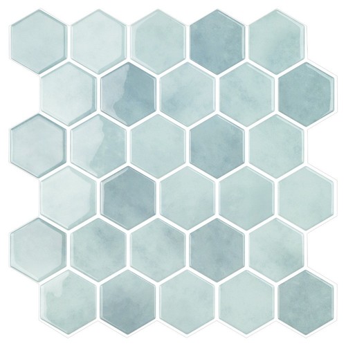 Waterproof Peel and Stick Backsplash Hexagon Stick Tile for Kitchen Bathroom - Picture 12 of 16