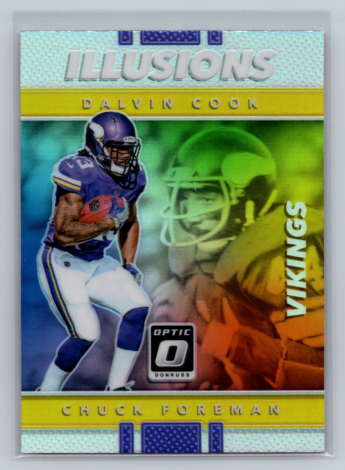 DALVIN COOK RC | CHUCK FOREMAN - 2017 Optic Illusions #5 HOLO Silver Prizm