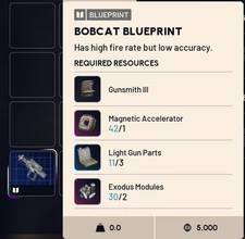 arc raider bobcat blueprint