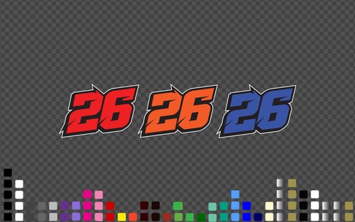 3x Custom Racing Number Plate Decal Vinyl Stickers PW50 MX Motocross Dirt Bike - Picture 4 of 5