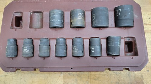 Matco 11 Pc. 1/2" Dr Metric 6pt ADV Impact Socket Set SCPM146V *READ* - Picture 3 of 10