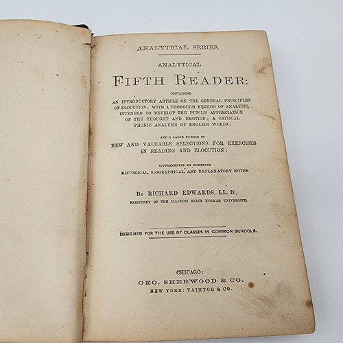 Analytical Fifth Reader Richard Edwards 1867 First Edition Education Geo - Picture 7 of 8