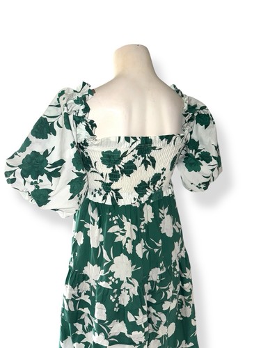 Abito floreale nuovo Mi Golondrina Luisa corpetto smock verde bianco taglia S $495 - Foto 6 di 11