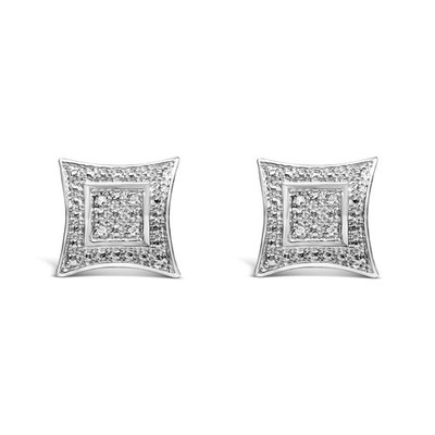 .925 Sterlingsilber Diamant akzentuiert 4 Steine vierzackig Sternform