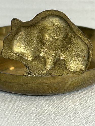 Statuina ciotola ottone con orso vintage - Foto 7 di 9