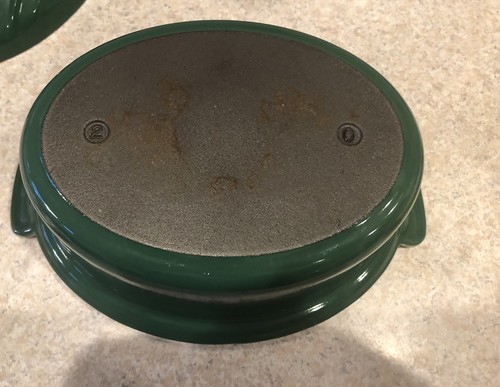 Le Creuset #20 Green Duck Cast Iron Enamel Dutch Oven "Terrine Canard" 1990's - Picture 8 of 14