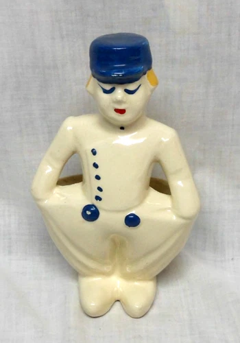 VINTAGE RARE DUTCH BOY WITH BAGGY PANTS PLANTER - 1950'S - VERY GOOD COND